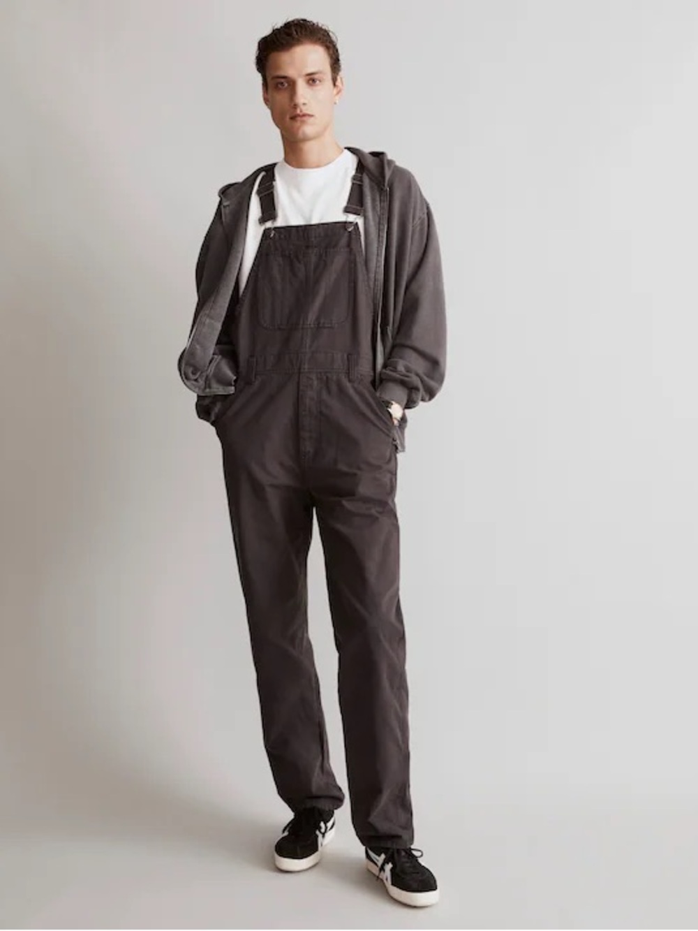 Madewell Men’s Canvas Overalls in “Black Coal”